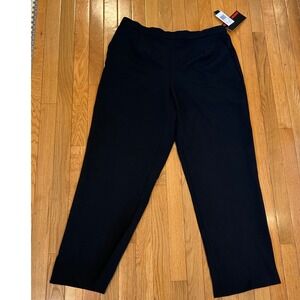NWT Briggs Black Elastic Black Pull On Pants with Comfort Waistband Sz 18‎